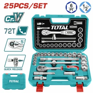 Juego de Copas + Rachet 1/2" Total THT121251 x 25 piezas